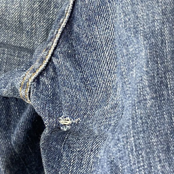 Lucky Brand Dungarees Men's 34 x 31.5 Grunge Distressed Bootleg Denim Blue Jeans - Picture 5 of 14